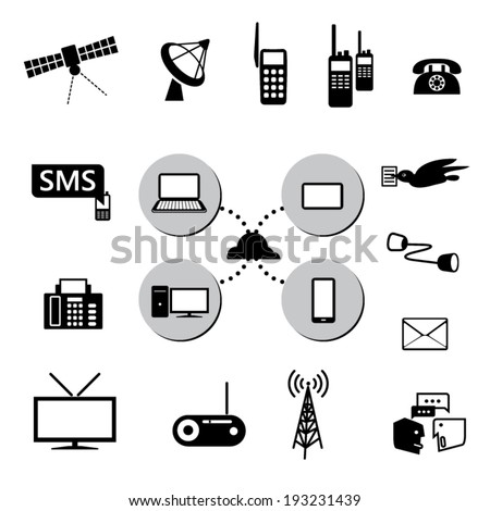 Communication icons set. Contact concept. Vector illustration
