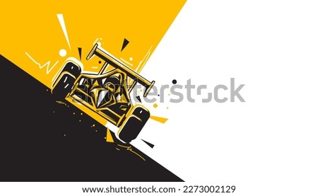 Motorsport car racing abstract background design. Vector illustration of sports race concept