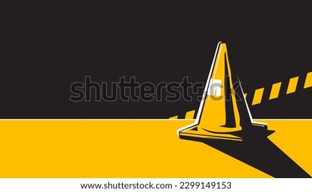 Traffic cone abstract background design. Caution sign. Under construction.Vector illustration