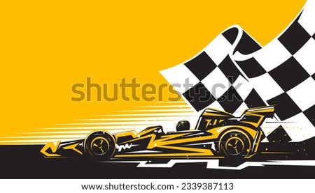 Motorsport car racing on abstract background design. Sport race