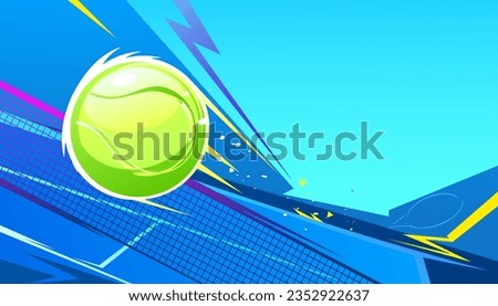 The tennis ball flew through the net. sports concept