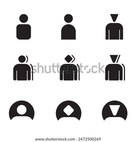 Set of user or human icons isolated on white background. Person profile icon