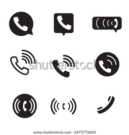 Set of phone icons isolated on white background. Collection telephone symbol