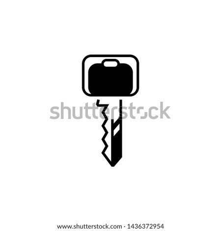 Key icon. square head. isolated minimalist. line style. Closing and opening door . Locking and unlocking door key pictogram, vector illustration. eps 10