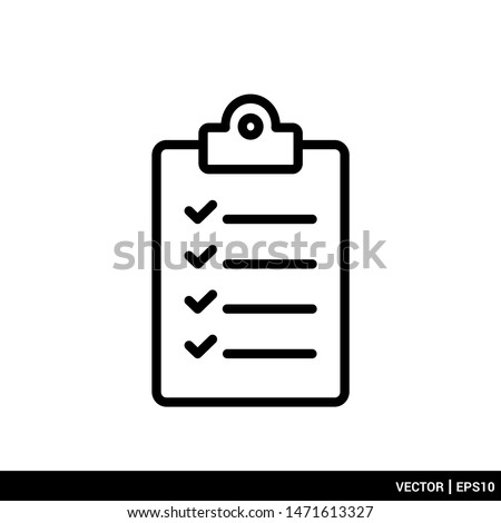 Checklist clipboard icon vector illustration logo template. EPS 10