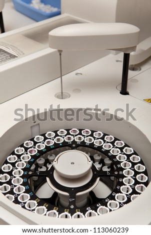 modern robotical machine for centrifuge blood and urine testing