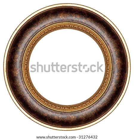 Oval gold picture frame with a decorative pattern