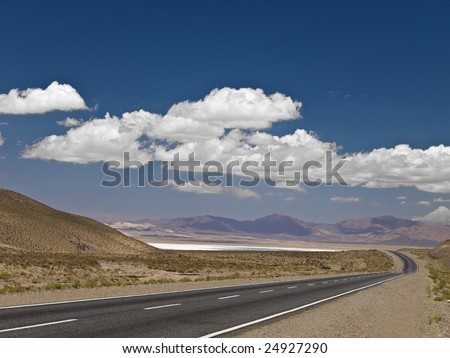 A long road across the desert.