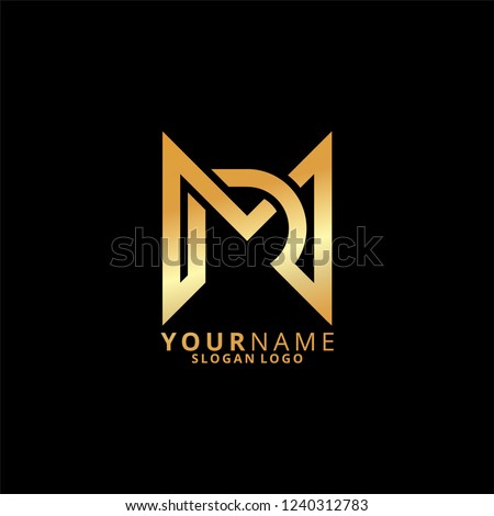 logo gold Letter M and R Imagine de stoc © 