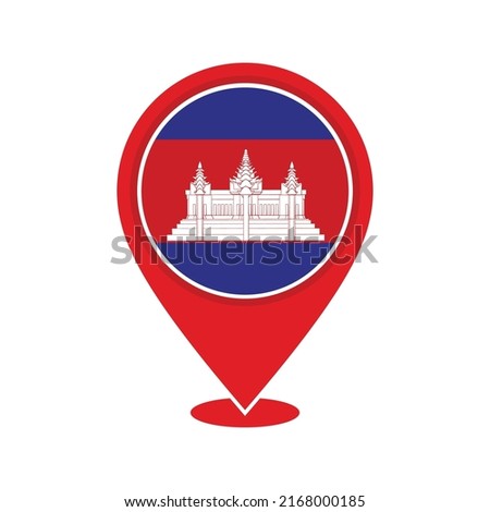 Cambodia map pointer icon design vector