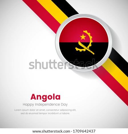 Creative angola national flag on circle. Independence day of Angola country with classic background