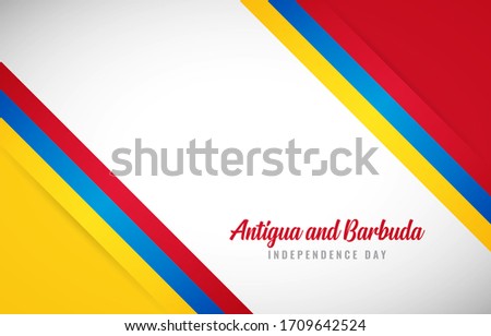 Happy Independence day of Antigua and Barbuda with Classic Antigua and Barbuda national country flag greeting background