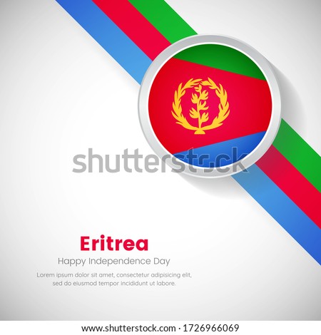 Classic Eritrea national flag on circle. Independence day of Eritrea country with classic background