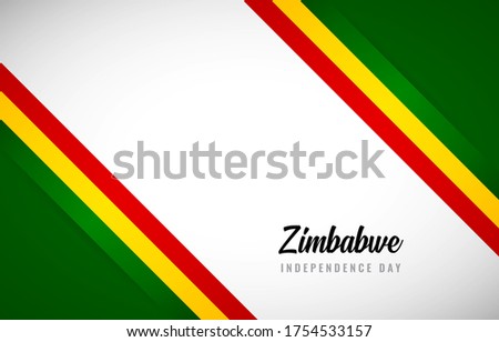 Happy Independence day of Zimbabwe with Abstract Zimbabwe national country flag greeting background