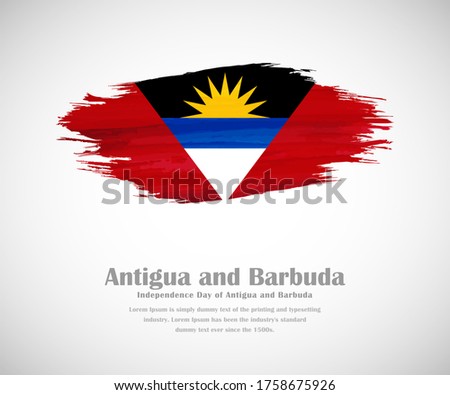 Abstract brush painted grunge flag of Antigua and Barbuda country for Independence day of Antigua and Barbuda