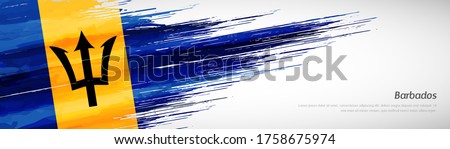Abstract happy national day of Barbados with creative watercolor national brush flag background