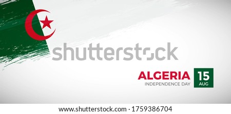 Happy independence day of Algeria. Brush painted grunge flag of Algeria country. Elegant brush flag vector background