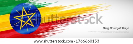 Abstract happy independence day of Ethiopia with creative watercolor national brush flag background
