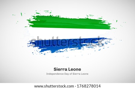 Creative happy independence day of Sierra Leone country with grungy watercolor country flag background