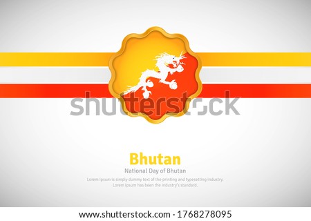 Artistic happy national day of Bhutan with country flag in golden circular shape greeting background