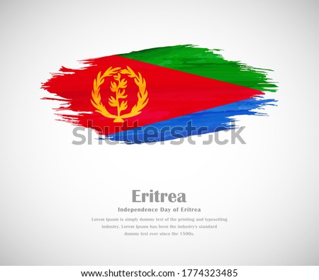 Abstract brush painted grunge flag of Eritrea country for Independence day of Eritrea