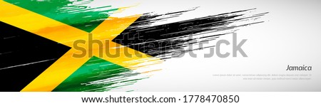 Abstract happy independence day of Jamaica with creative watercolor national brush flag background