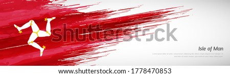Abstract happy national day of Isle of Man with creative watercolor national brush flag background