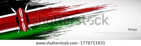 Abstract happy independence day of Kenya with creative watercolor national brush flag background