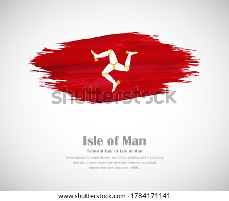 Abstract brush painted grunge flag of Isle of Man country for tynwald day of Isle of Man