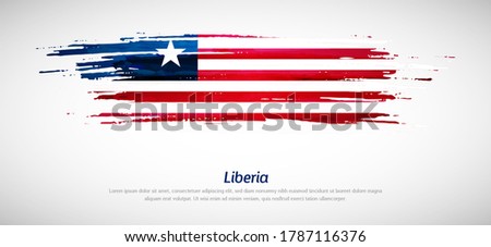 Artistic grungy watercolor brush flag of Liberia country. Happy independence day of Liberia background