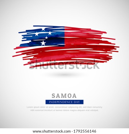 Brush flag of Samoa country. Happy independence day of Samoa with grungy flag background