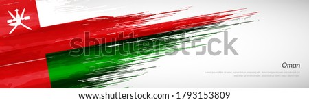 Abstract happy independence day of Oman with creative watercolor national brush flag background