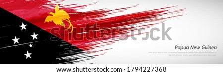 Abstract happy independence day of Papua New Guinea with creative watercolor national brush flag background