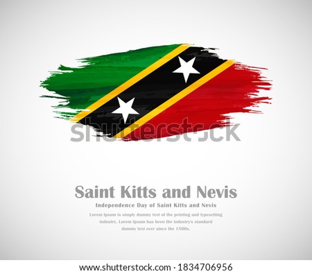 Abstract brush painted grunge flag of Saint Kitts and Nevis country for Independence day of Saint Kitts and Nevis