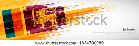 Abstract happy independence day of Sri Lanka with creative watercolor national brush flag background