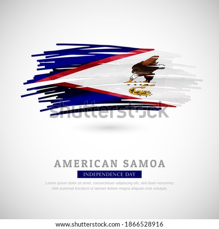 Brush flag of American Samoa country. Happy independence day of American Samoa with grungy flag background