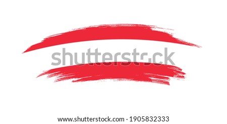 Artistic grunge brush flag of Austria isolated on white background