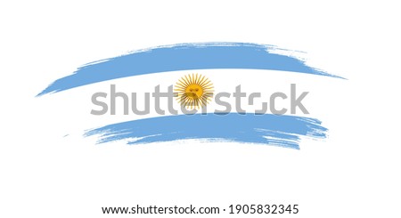 Artistic grunge brush flag of Argentina isolated on white background