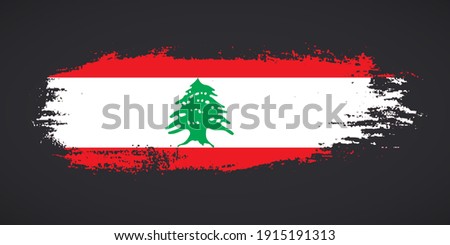 Creative Lebanon country grungy brush flag for independence day