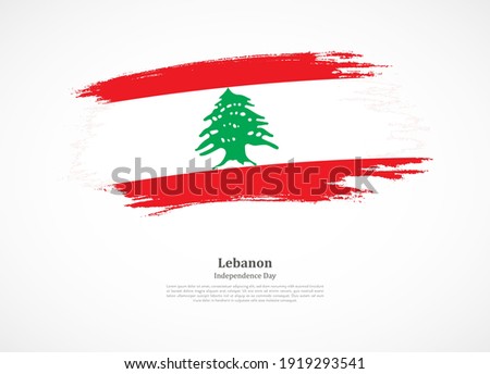 Happy independence day of Lebanon with national flag on grunge texture