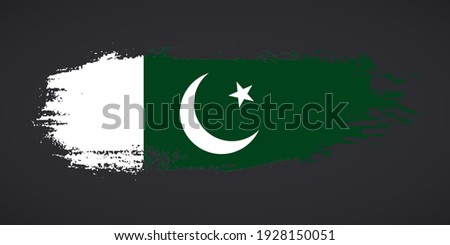 Creative Pakistan country grungy brush flag for independence day