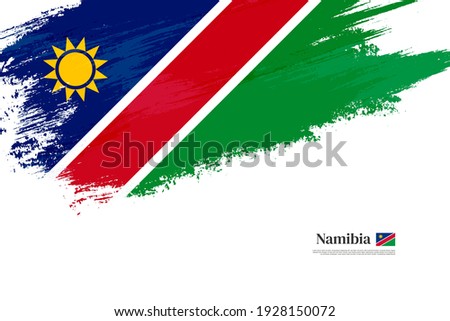 Stylish brush flag of Namibia. Happy independence day of Namibia with grungy flag background