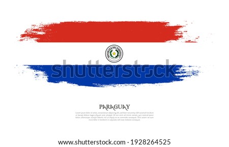 Paraguay flag brush concept. Flag of Paraguay grunge style banner background