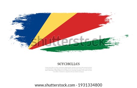 Seychelles flag brush concept. Flag of Seychelles grunge style banner background