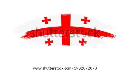 Artistic grunge brush flag of Georgia isolated on white background
