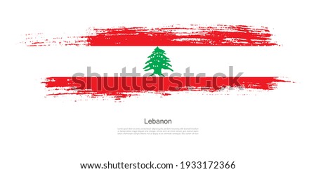 Stain brush stroke flag of Lebanon with creative brush flag banner theme background