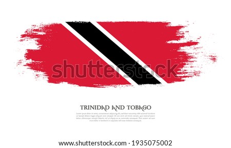 Trinidad and Tobago flag brush concept. Flag of Trinidad and Tobago grunge style banner background