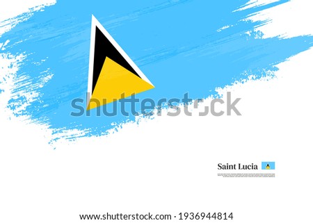 Stylish brush flag of Saint Lucia. Happy independence day of Saint Lucia with grungy flag background