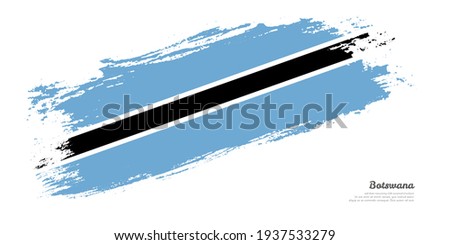 Hand painted brush flag of Botswana country with stylish flag on white background