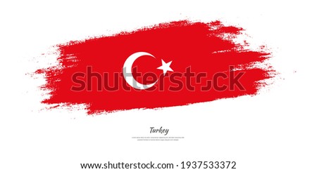 Happy republic day of Turkey with national flag on artistic stain brush stroke background